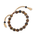 Pulsera de cuentas con múltiples piedras preciosas - Pulsera Bohemia Ajustable Con Múltiples Cuentas De Piedras Preciosas