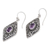 Amethyst dangle earrings, 'Amethyst Heaven' - Diamond-Shaped Leafy 2-Carats Amethyst Dangle Earrings