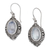 Rainbow moonstone dangle earrings, 'Moon Mirror' - Classic Natural Rainbow Moonstone Dangle Earrings