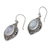 Rainbow moonstone dangle earrings, 'Moon Mirror' - Classic Natural Rainbow Moonstone Dangle Earrings