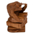 Wood sculpture, 'No Limit Experience' - Hand-Carved Inspirational Suar Wood Monkey Sculpture