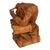 Wood sculpture, 'No Limit Experience' - Hand-Carved Inspirational Suar Wood Monkey Sculpture