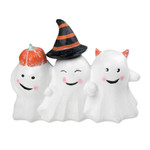 Wood sculpture, 'Cheeky Halloween Trio' - Halloween-Themed Distressed Wood Sculpture of Three Ghosts