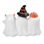 Wood sculpture, 'Cheeky Halloween Trio' - Halloween-Themed Distressed Wood Sculpture of Three Ghosts
