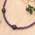 Gold-accented amethyst and cultured pearl beaded necklace, 'Purple Sweets' - 18k Gold-Accented Amethyst and Purple Pearl Beaded Necklace