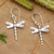 Sterling silver dangle earrings, 'Paradise Dragonfly' - Inspirational Dragonfly Sterling Silver Dangle Earrings