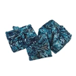Batik rayon gift wraps, 'Blue Indigo' (set of 3) - 3 Upcycled Blue Leaf-Themed Batik Furoshiki-Style Gift Wraps