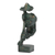 Resin sculpture, 'Silent' - Antiqued Green and Metallic Resin Sculpture Crafted in Java