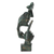 Resin sculpture, 'Silent' - Antiqued Green and Metallic Resin Sculpture Crafted in Java