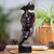 Resin sculpture, 'Silent Art' - Javanese Artisan-Made Resin Sculpture in Dark Copper Hues