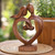 Wood sculpture, 'Through Thick and Thin' - Hand-Carved Semi-Abstract Heart-Shaped Suar Wood Sculpture (image 2) thumbail