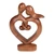 Wood sculpture, 'Through Thick and Thin' - Hand-Carved Semi-Abstract Heart-Shaped Suar Wood Sculpture thumbail