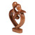 Wood sculpture, 'Through Thick and Thin' - Hand-Carved Semi-Abstract Heart-Shaped Suar Wood Sculpture (image 2b) thumbail