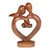 Wood sculpture, 'Through Thick and Thin' - Hand-Carved Semi-Abstract Heart-Shaped Suar Wood Sculpture (image 2c) thumbail