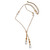 Gold-plated cultured pearl lariat necklace, 'Ocean Morn' - Natural White Pearl Lariat Necklace in 18k Gold Plating