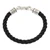 Sterling silver pendant bracelet, 'Hero of Islands' - Balinese Artisan-Made Black Sterling Silver Pendant Bracelet