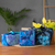 Batik furoshiki-style gift wraps, 'Holiday Night' (set of 3) - Balinese-Crafted Set of 3 Rayon Furoshiki-Style Gift Wraps