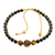 Onyx and tiger's eye beaded bracelet, 'Power of Earth' - Adjustable Onyx and Tiger's Eye Beaded Bracelet from Bali