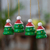 Wood ornaments, 'Santa Pines' (set of 4) - Christmas-Themed Set of 4 Albesia Wood Santa Pine Ornaments