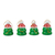 Wood ornaments, 'Santa Pines' (set of 4) - Christmas-Themed Set of 4 Albesia Wood Santa Pine Ornaments