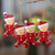 Wood ornaments, 'Christmas Pajamas' (set of 4) - Hand-Painted Set of 4 Red Wood Gingerbread Boy Ornaments