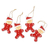 Wood ornaments, 'Christmas Pajamas' (set of 4) - Hand-Painted Set of 4 Red Wood Gingerbread Boy Ornaments