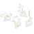 Wood ornaments, 'Paradisial Doves' (set of 4) - Golden and White 4-Piece Set of Dove-Shaped Wood Ornaments