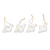 Wood ornaments, 'Paradisial Doves' (set of 4) - Golden and White 4-Piece Set of Dove-Shaped Wood Ornaments