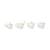 Wood ornaments, 'Paradisial Doves' (set of 4) - Golden and White 4-Piece Set of Dove-Shaped Wood Ornaments