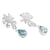 Blue topaz dangle earrings, 'Loyal Staghorn' - Leaf-Themed Five-Carat Blue Topaz Dangle Earrings from Bali