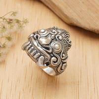 Sterling silver cocktail ring, 'Kala Rau' - Sterling Silver Cocktail Ring with Kala Rau Motif from Bali