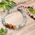 Pulsera con colgante de cuentas de múltiples piedras preciosas para hombre - Pulsera con colgante de cuentas de piedras preciosas múltiples Tridatu de yoga para hombres