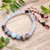 Pulsera con colgante de cuentas de múltiples piedras preciosas para hombre - Pulsera con colgante de múltiples piedras preciosas Tridatu de yoga para hombre azul
