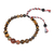 Men's multi-gemstone beaded pendant bracelet, 'Tridatu Protection' - Yoga Tridatu Men's Onyx Tiger's Eye Unakite Pendant Bracelet