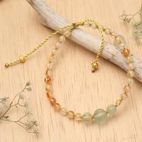 Chalcedony and fluorite beaded bracelet, 'Jubilant Gems' - Artisan-Made Golden Chalcedony and Fluorite Beaded Bracelet