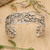 Sterling silver cuff bracelet, 'Orient Bloom' - Oriental Spring-Themed Floral Sterling Silver Cuff Bracelet