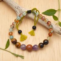 Multi-gemstone beaded bracelet, 'Spiritual Peace' - Balinese Handmade Bohemian Multi-Gemstone Beaded Bracelet