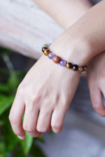 Multi-gemstone beaded bracelet, 'Spiritual Peace' - Balinese Handmade Bohemian Multi-Gemstone Beaded Bracelet