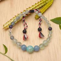 Fluorite and aquamarine beaded bracelet, 'Times of Serenity' - Fair Trade Fluorite and Aquamarine Beaded Bracelet from Bali