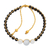 Onyx and aquamarine beaded bracelet, 'Peace in Darkness' - Balinese-Crafted Golden Onyx and Aquamarine Beaded Bracelet