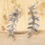 Sterling silver ear climber earrings, 'Orchid Leaves' - Nature-Themed Leafy Sterling Silver Ear Climber Earrings