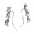 Sterling silver ear climber earrings, 'Orchid Leaves' - Nature-Themed Leafy Sterling Silver Ear Climber Earrings