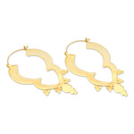 Gold-plated hoop earrings, 'Balinese Puissance' - Balinese Handmade Polished 18k Gold-Plated Hoop Earrings