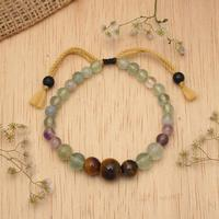 Multi-gemstone beaded bracelet, 'Harmonious Fire' - Bohemian-Inspired Multi-Gemstone Beaded Bracelet from Bali