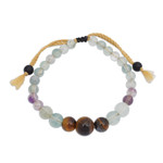 Multi-gemstone beaded bracelet, 'Harmonious Fire' - Bohemian-Inspired Multi-Gemstone Beaded Bracelet from Bali
