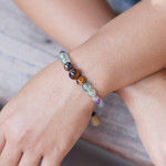 Multi-gemstone beaded bracelet, 'Harmonious Fire' - Bohemian-Inspired Multi-Gemstone Beaded Bracelet from Bali