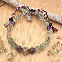 Multi-gemstone beaded bracelet, 'Times of Intellect' - Balinese Handmade Multi-Gemstone Beaded Bracelet from Bali