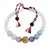 Pulsera de cuentas de aguamarina y amatista - Pulsera ajustable con cuentas de aguamarina y amatista de Bali