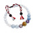 Pulsera de cuentas de aguamarina y amatista - Pulsera ajustable con cuentas de aguamarina y amatista de Bali