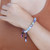 Pulsera de cuentas de aguamarina y amatista - Pulsera ajustable con cuentas de aguamarina y amatista de Bali